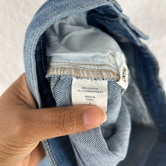 Soho High Waist Straight Jeans Womens‎ 2 Blue Denim Stretch Mid Rise Frayed Hem - Picture 8 of 14